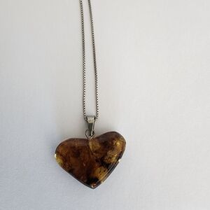 Amber Heart Necklace